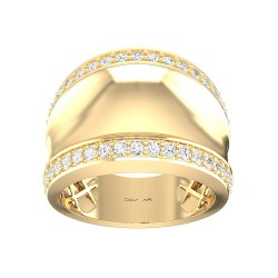 Yellow Gold Diamond Fashion Ring  0.80 CT