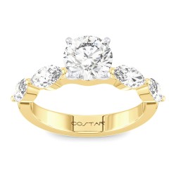 Yellow Gold Diamond Bridal Semi Mount 0.80 CT