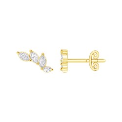 Yellow Gold Diamond Studs  0.35 CT