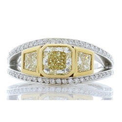 Platinum Diamond Gemstone Ring