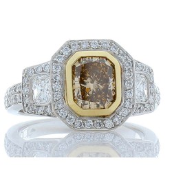 Platinum Diamond Gemstone Ring