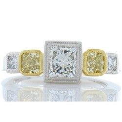 Platinum Diamond Gemstone Ring