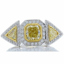 Platinum Diamond Gemstone Ring