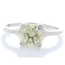 18K White Gold Diamond Gemstone Ring