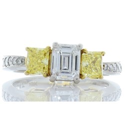 Platinum Diamond Gemstone Ring