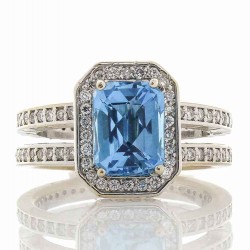 18K White Gold Topaz Gemstone Ring