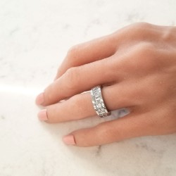 Platinum Diamond Gemstone Ring