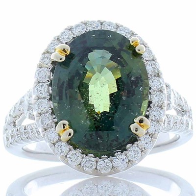 18K White Gold Sapphire Gemstone Ring