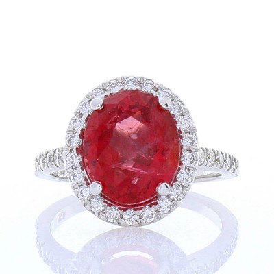 18K White Gold Spinel Gemstone Ring
