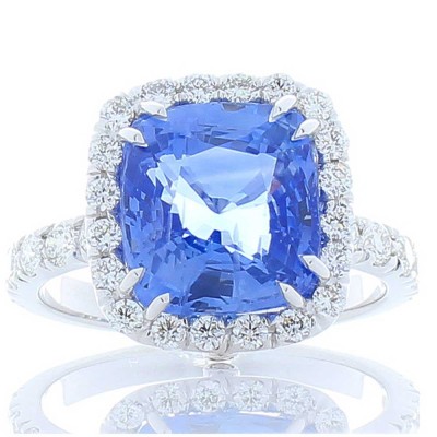 18K White Gold Sapphire Gemstone Ring