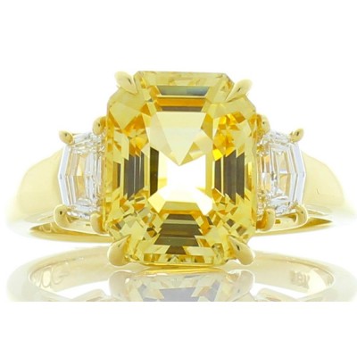 18K Yellow Gold Sapphire Gemstone Ring