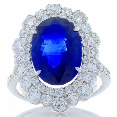 18K White Gold Sapphire Gemstone Ring