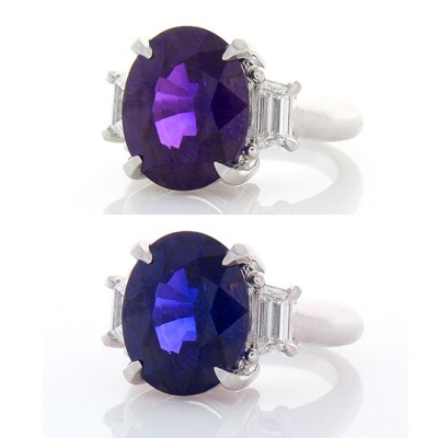 Platinum Sapphire Gemstone Ring