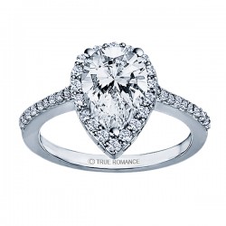 Pear Shape Halo Semi Mount Engagement Ring