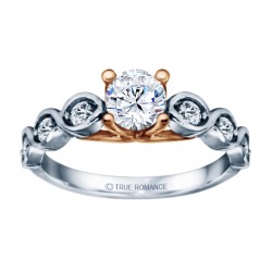 White Gold Round Cut Diamond Infinity Semi Mount Engagement Ring