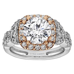 Round Diamond Infinity/Halo Semi Mount Engagement Ring