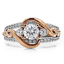 RM1546-14K White & Rose Gold Infinity Semi Mount Engagement Ring.