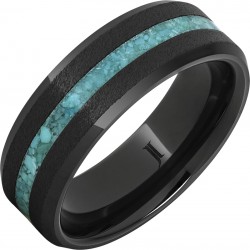 Western Heritage™ Black Diamond Ceramic™ Ring with Turquoise