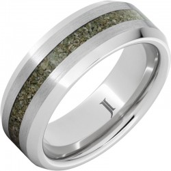 Serinium&reg; Ring with Rare Green Fossil Dinosaur Bone Inlay