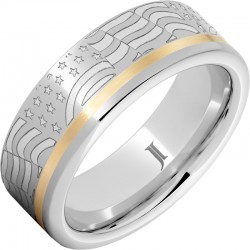 Old Glory - Serinium&reg; American Flag Ring with 14K Gold Inlay