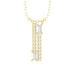 Yellow Gold Diamond Necklace  0.14 CT