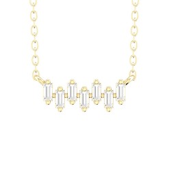 Yellow Gold Diamond Necklace  0.20 CT