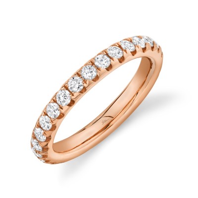 1.21ct 14k Rose Gold Diamond Eternity Band Size 7