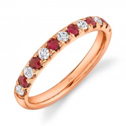0.30ct Diamond and 0.30ct Ruby 14k Rose Gold Lady