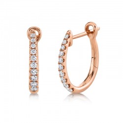 0.25ct 14k Rose Gold Diamond Hoop Earring