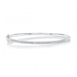 0.88ct 14k White Gold Diamond Bangle