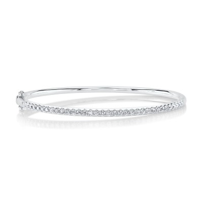 0.88ct 14k White Gold Diamond Bangle