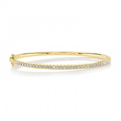 0.88ct 14k Yellow Gold Diamond Bangle