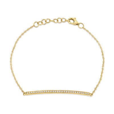 0.17ct 14k Yellow Gold Diamond Bar Bracelet