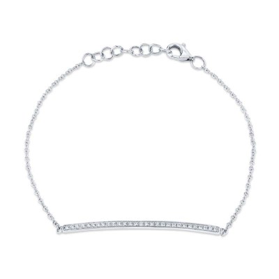 0.17ct 14k White Gold Diamond Bar Bracelet