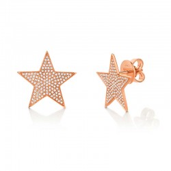 0.53ct 14k Rose Gold Diamond Star Stud Earring