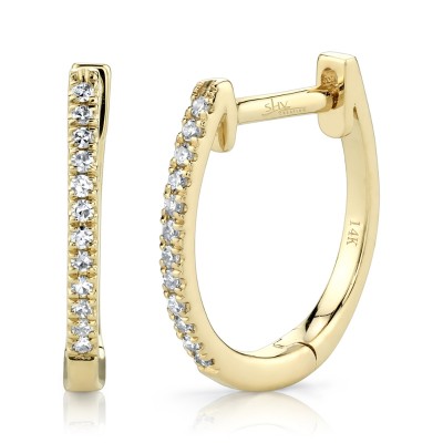 0.08ct 14k Yellow Gold Diamond Huggie Earring