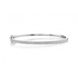 0.52ct 14k White Gold Diamond Pave Bangle