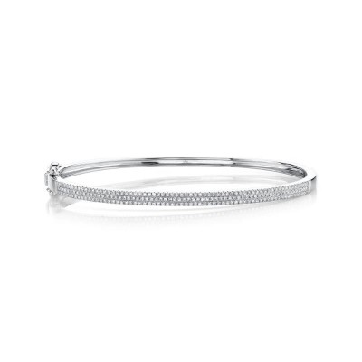 0.52ct 14k White Gold Diamond Pave Bangle
