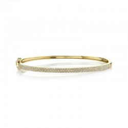 0.52ct 14k Yellow Gold Diamond Pave Bangle