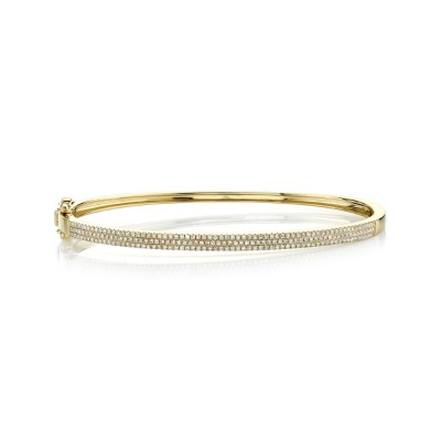 0.52ct 14k Yellow Gold Diamond Pave Bangle