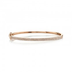 0.52ct 14k Rose Gold Diamond Pave Bangle
