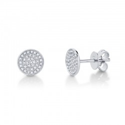 0.17ct 14k White Gold Diamond Pave Stud Earring