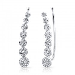 0.25ct 14k White Gold Diamond Earring Crawler Earring