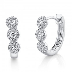 0.37ct 14k White Gold Diamond Huggie Earring