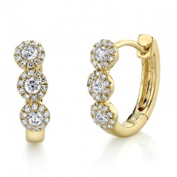 0.37ct 14k Yellow Gold Diamond Huggie Earring