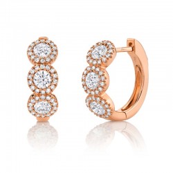 1.10ct 14k Rose Gold Diamond Huggie Earring