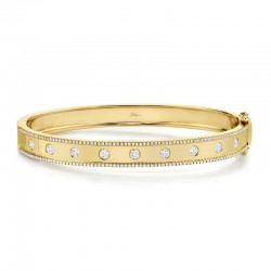 0.97ct 14k Yellow Gold Diamond Bangle