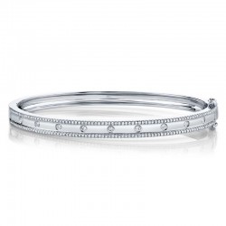 0.62ct 14k White Gold Diamond Bangle