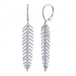 0.60ct 14k White Gold Diamond Feather Earring