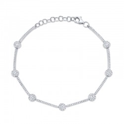 0.88ct 14k White Gold Diamond Bracelet